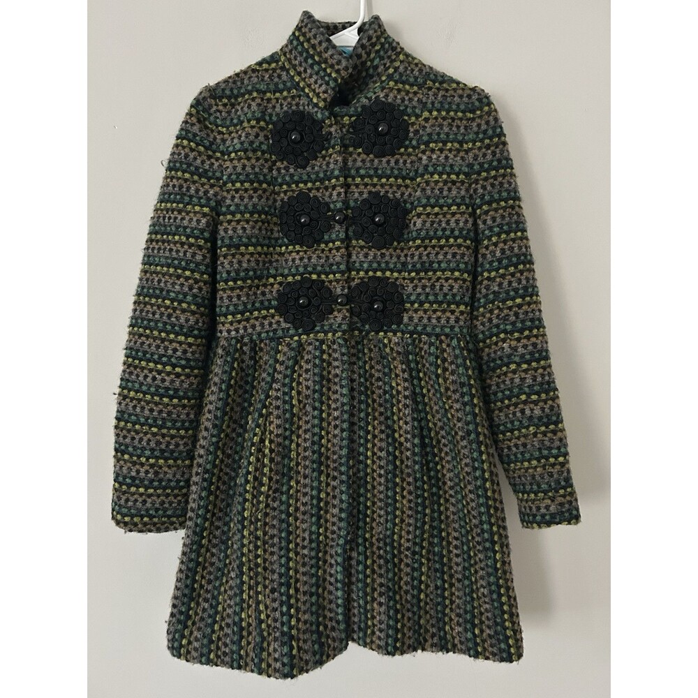 Anthropologie Plenty By Tracy Reese Wool Blend Coat Size 4 Boho Artsy Unique